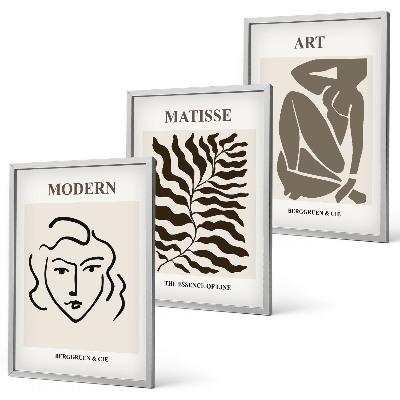 Wall art set Stylish graphics, lines, characters