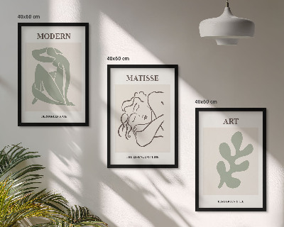 Three-piece wall art piece Stylish plant characters design
