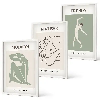 Three-piece minimalist wall art stylish character design