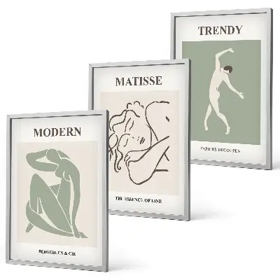 Three-piece minimalist wall art stylish character design
