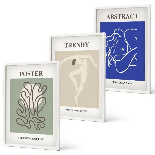 Henri Matisse pastel graphics wall art three-piece set