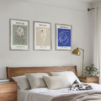 Three-piece wall art piece Henri Matisse pastel graphics
