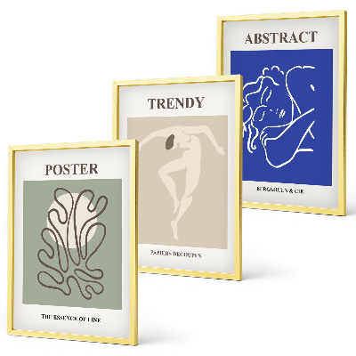 Three-piece wall art piece Henri Matisse pastel graphics