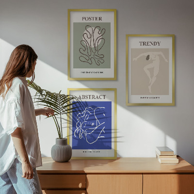 Three-piece wall art piece Henri Matisse pastel graphics