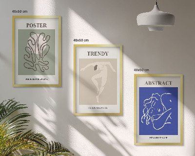 Three-piece wall art piece Henri Matisse pastel graphics