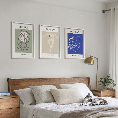 Three-piece wall art piece Henri Matisse pastel graphics