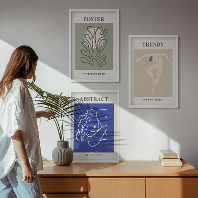 Three-piece wall art piece Henri Matisse pastel graphics