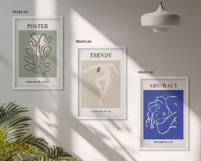 Three-piece wall art piece Henri Matisse pastel graphics