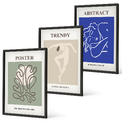 Three-piece wall art piece Henri Matisse pastel graphics
