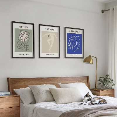 Three-piece wall art piece Henri Matisse pastel graphics