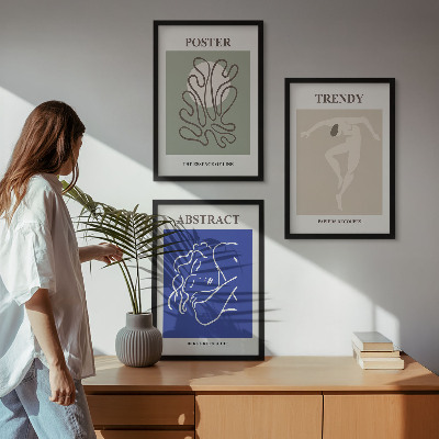 Three-piece wall art piece Henri Matisse pastel graphics