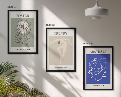 Three-piece wall art piece Henri Matisse pastel graphics
