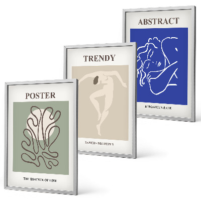 Three-piece wall art piece Henri Matisse pastel graphics