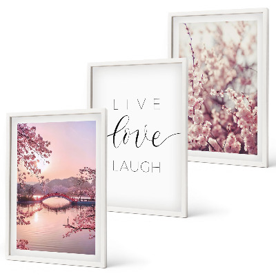 Wall art set Flowers bridge inscription motif