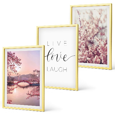 Wall art set Flowers bridge inscription motif