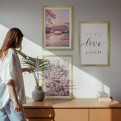 Wall art set Flowers bridge inscription motif
