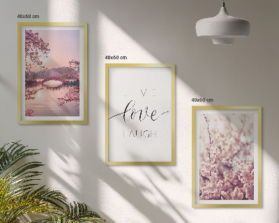 Wall art set Flowers bridge inscription motif