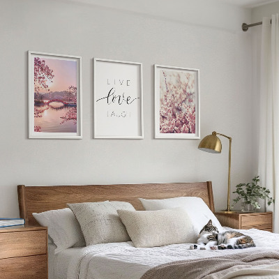 Wall art set Flowers bridge inscription motif