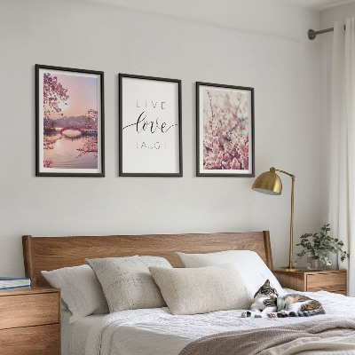 Wall art set Flowers bridge inscription motif
