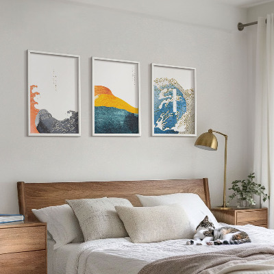 Wall art set Waves of Japanese graphic style