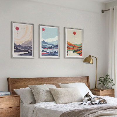 Wall art set Japanese mountain abstractions