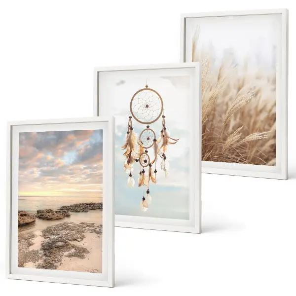 Sea of clouds dream catcher grass wall art set of 3 framed pieces