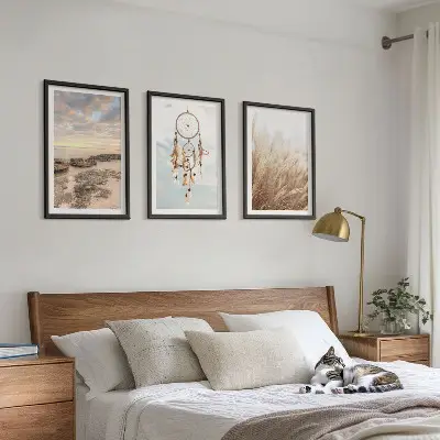 Sea of clouds dream catcher grass wall art set of 3 framed pieces