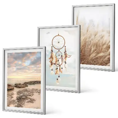 Sea of clouds dream catcher grass wall art set of 3 framed pieces