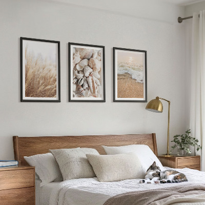 Wall art set Beach motifs, shells, waves