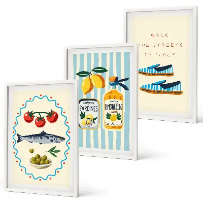 Italian Flavors wall art set featuring lifestyle imagery