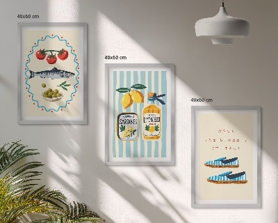 Wall art set Italian flavors lifestyle images