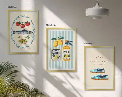 Italian Flavors wall art set featuring lifestyle imagery
