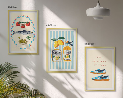 Wall art set Italian flavors lifestyle images