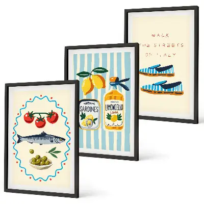 Italian Flavors wall art set featuring lifestyle imagery