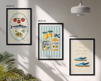 Wall art set Italian flavors lifestyle images