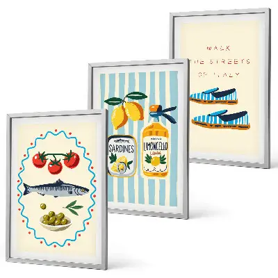 Italian Flavors wall art set featuring lifestyle imagery
