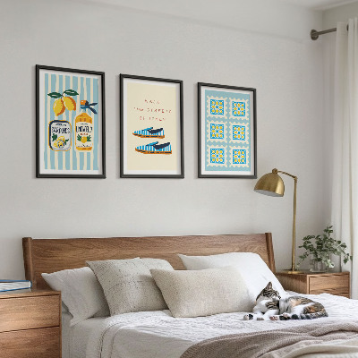 Three-piece wall art piece Fruits elements of Italian culture