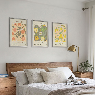 Wall art set Fruit patterns retro posters