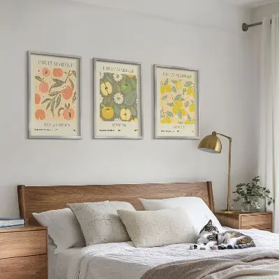 Retro fruit pattern wall art set set of decorative posters