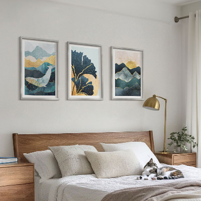 Three-piece wall art piece Abstract mountain views