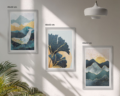 Three-piece wall art piece Abstract mountain views