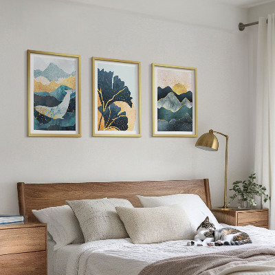 Three-piece wall art piece Abstract mountain views