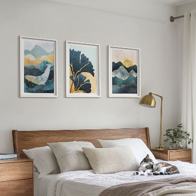 Three-piece wall art piece Abstract mountain views