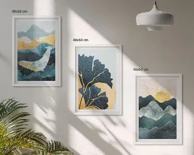 Abstract mountain views wall art three-piece set