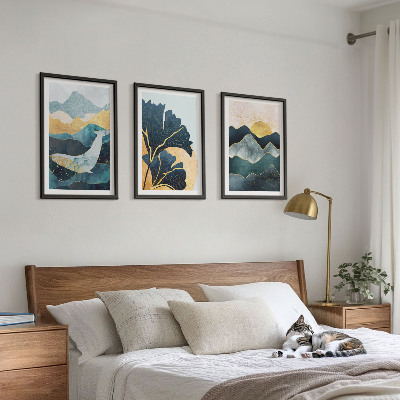 Three-piece wall art piece Abstract mountain views