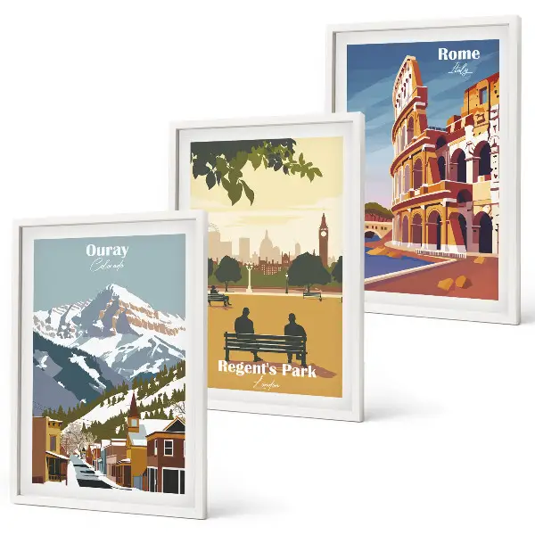 Wall art set Ouray Mountains and London Coliseum