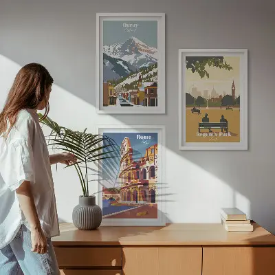 Wall art set Ouray Mountains and London Coliseum