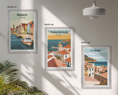 Wall art set Views of European coastal cities