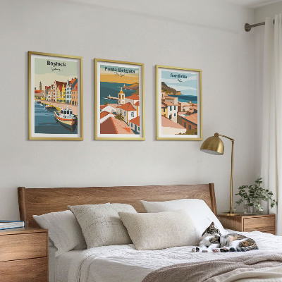 Wall art set Views of European coastal cities
