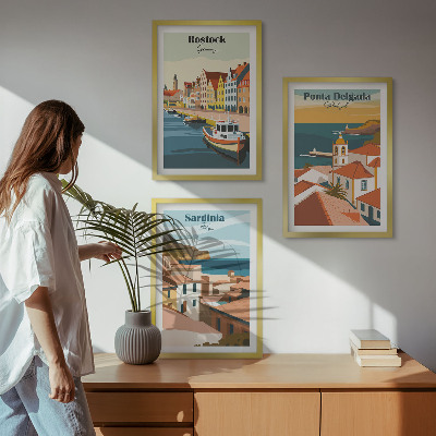 Wall art set Views of European coastal cities